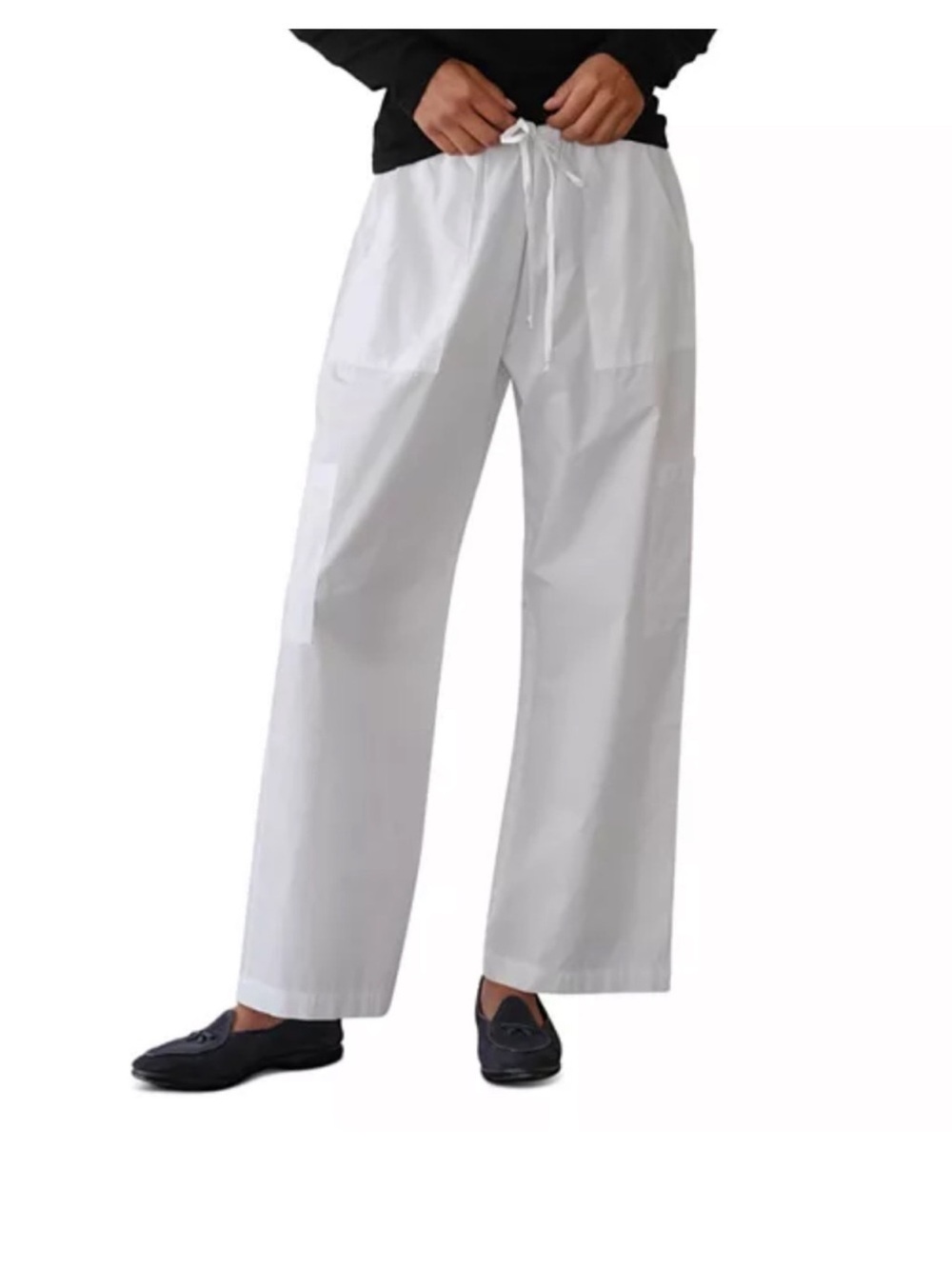 NWT DONNI Pop Drawstring Cargo Pants- Powder